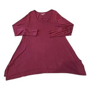 Soft Surroundings Timely Scoop Top in Berry Wine Size 2X